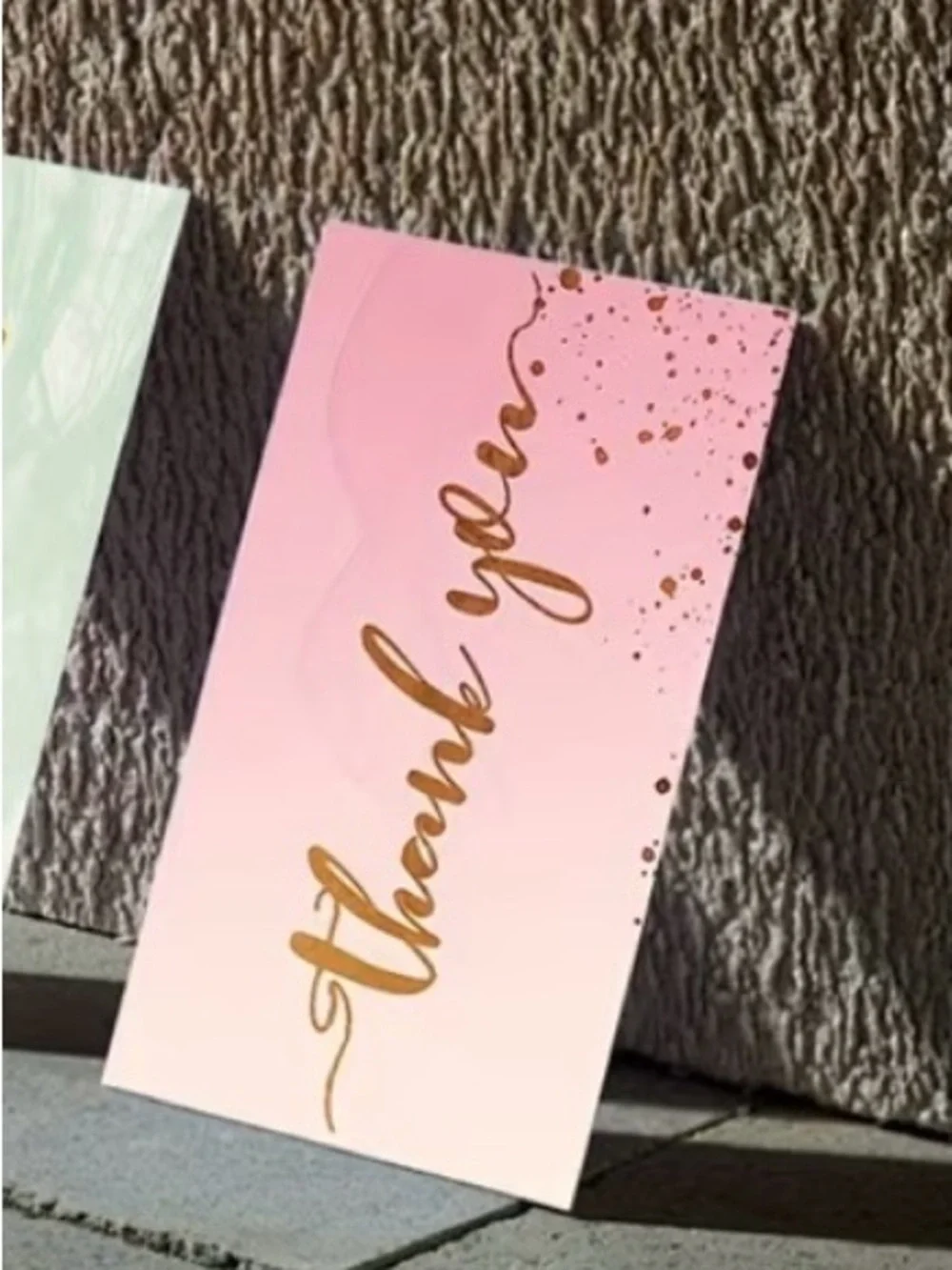 50 pc Thank You Cards with Gold Script